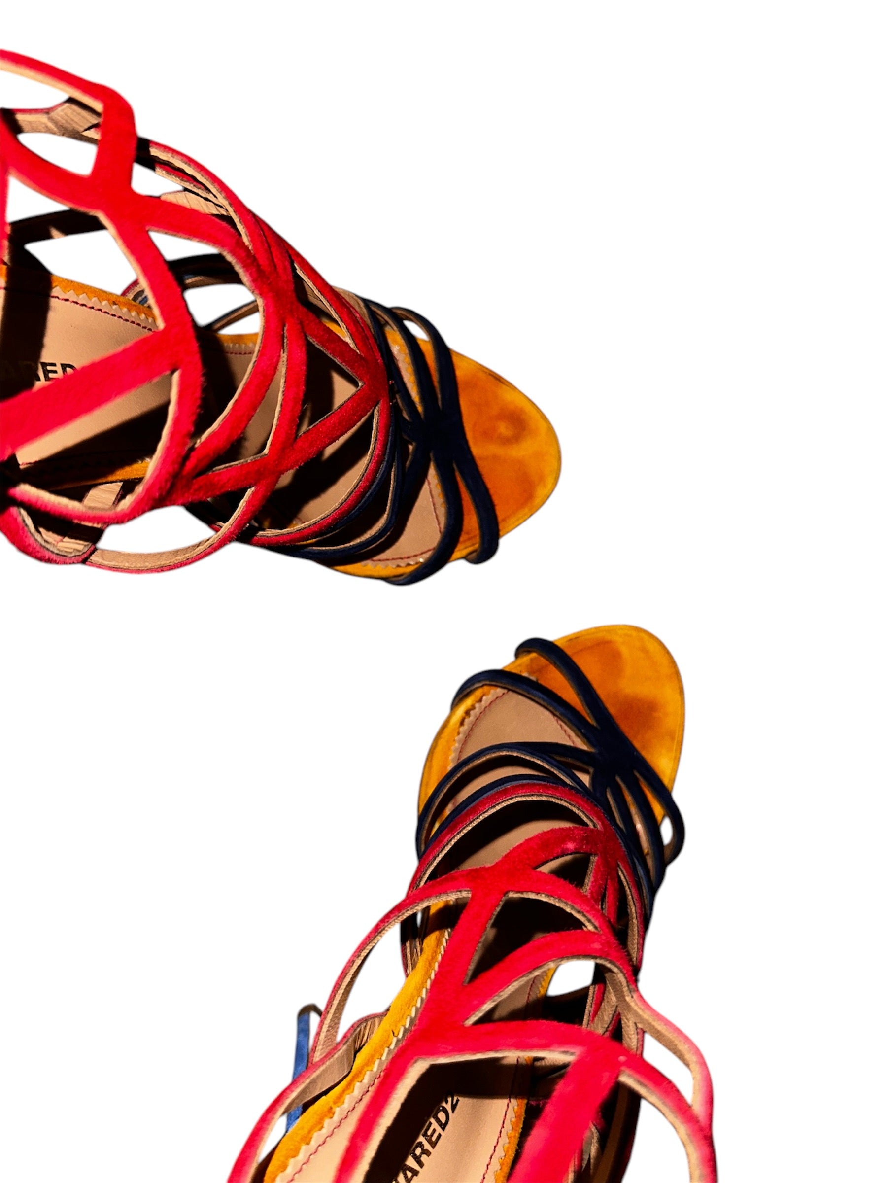 DSQUARED strappy color block sandal