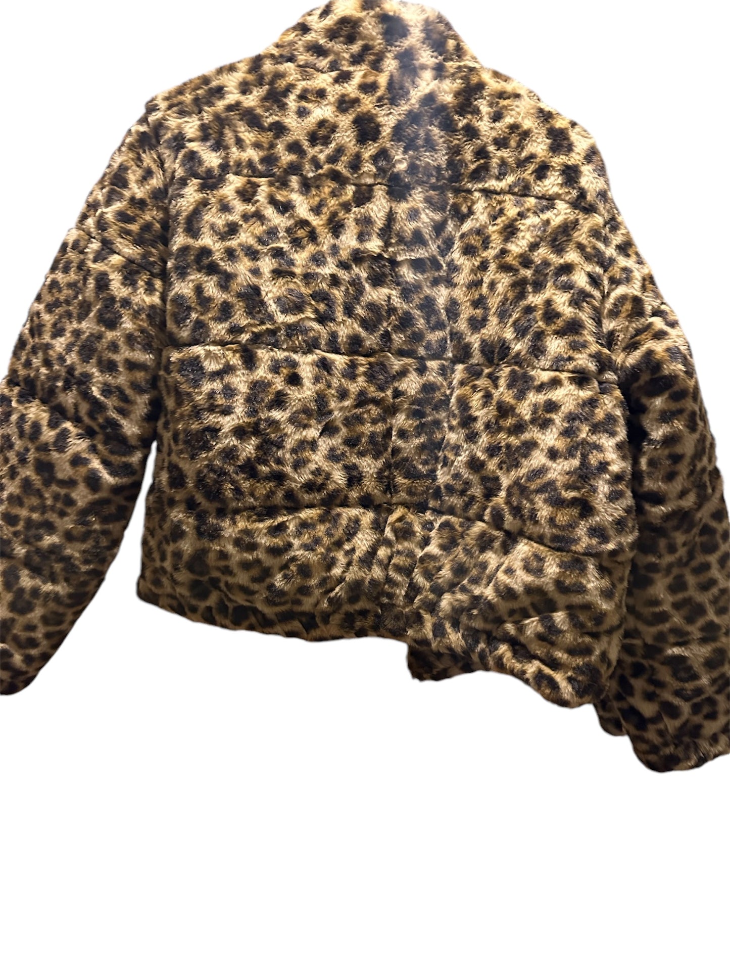 Faux Fur Leopard Bomber Jacket