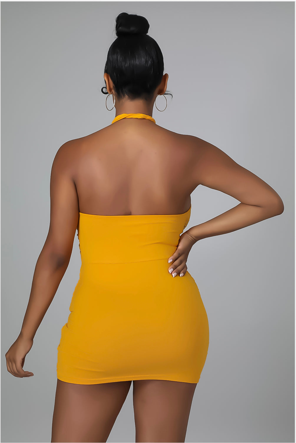 Mustard Ruched dress